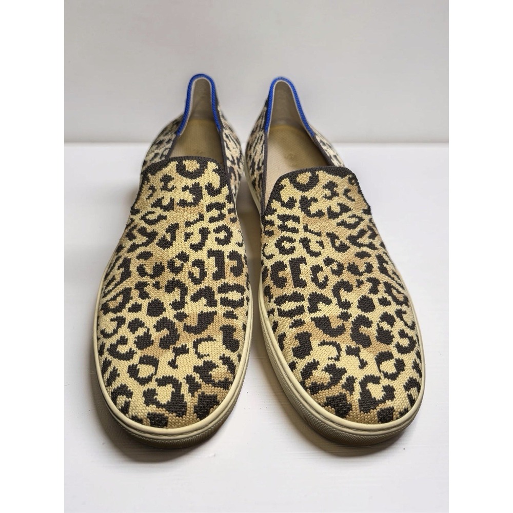 Rothy's Women's Sz 8.5 Leopard Slip On Flats Desert Cat Print Classic Sneakers